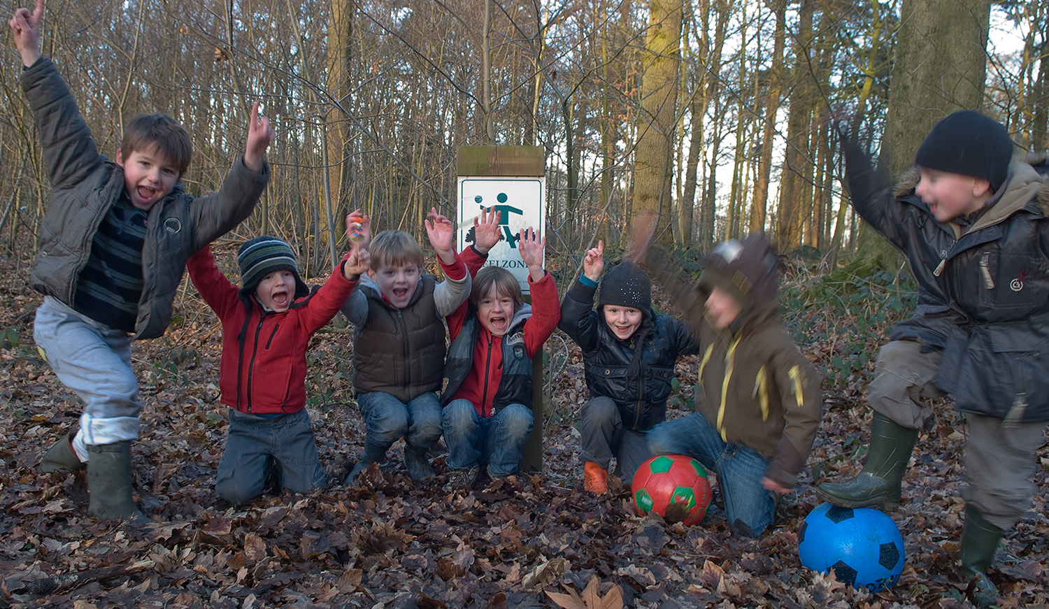 Juichende kinderen