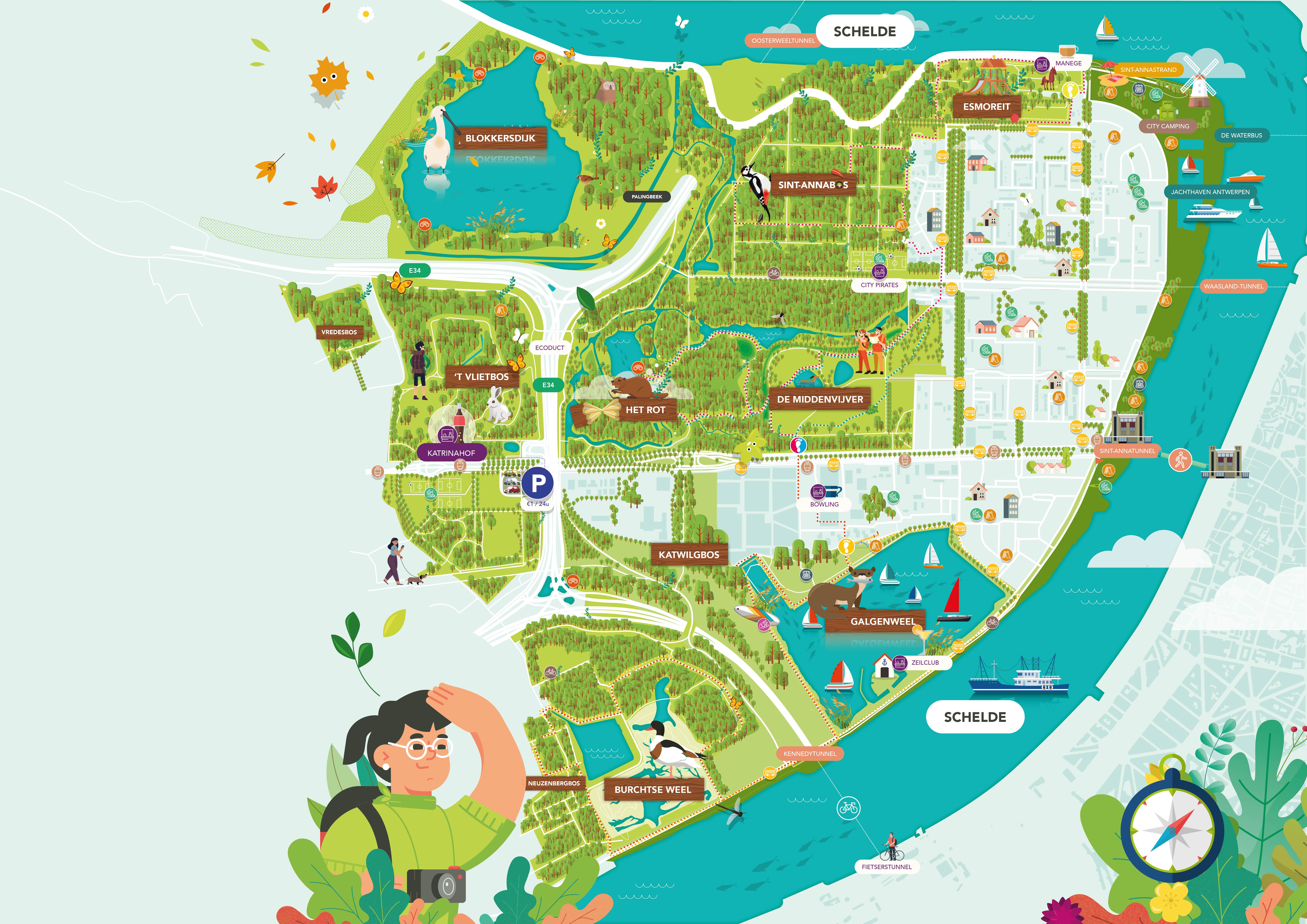 Kaart Groenpool Linkeroever