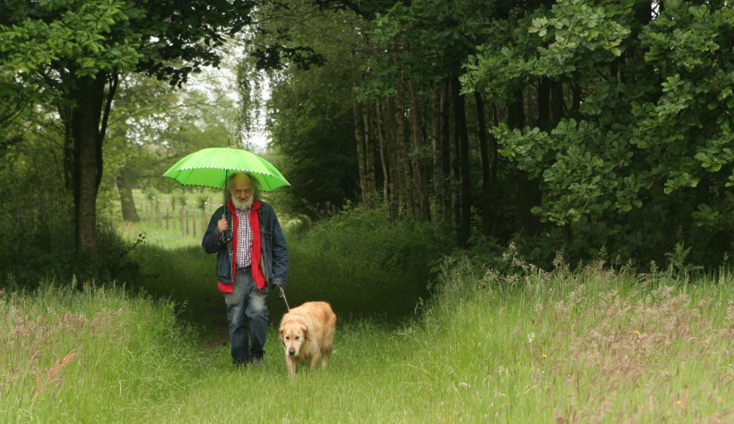 wandelaar met hond