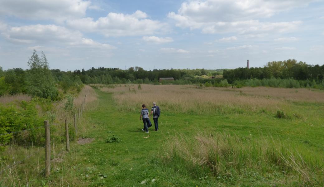 wandelaars in het natuurgebied