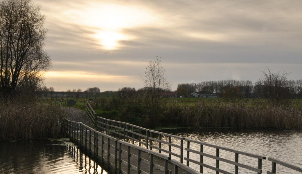 voetgangersbrug over het water