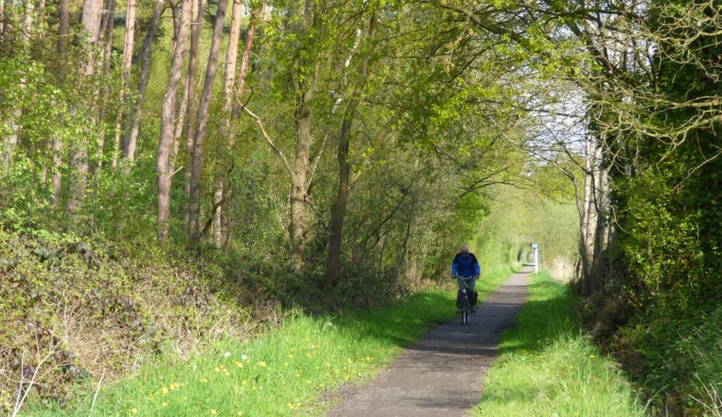 fietser in een dreef