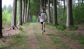 Loper in het bos