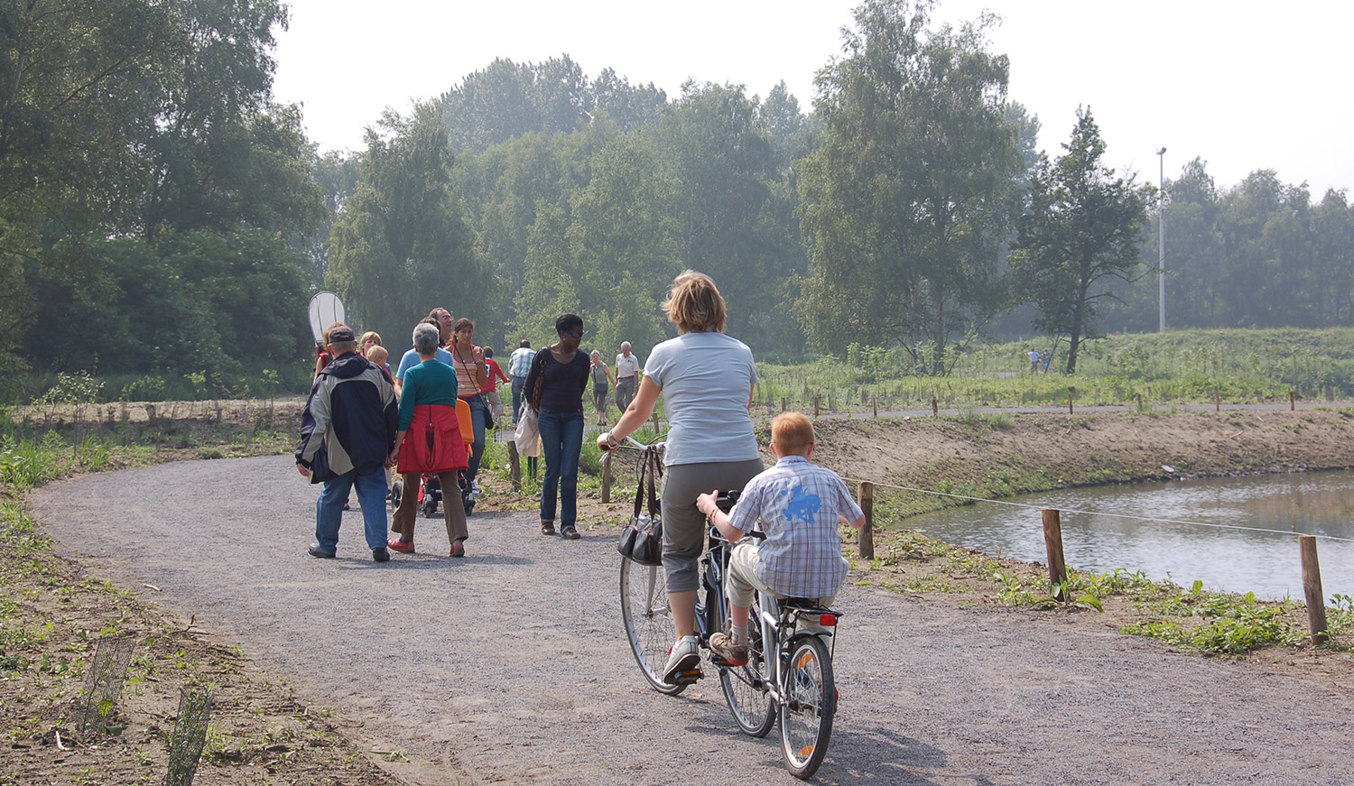 Wandelaars en fietsers